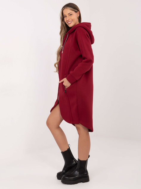Bordowa rozpinana bluza oversize