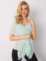 Miętowa chusta w grochy