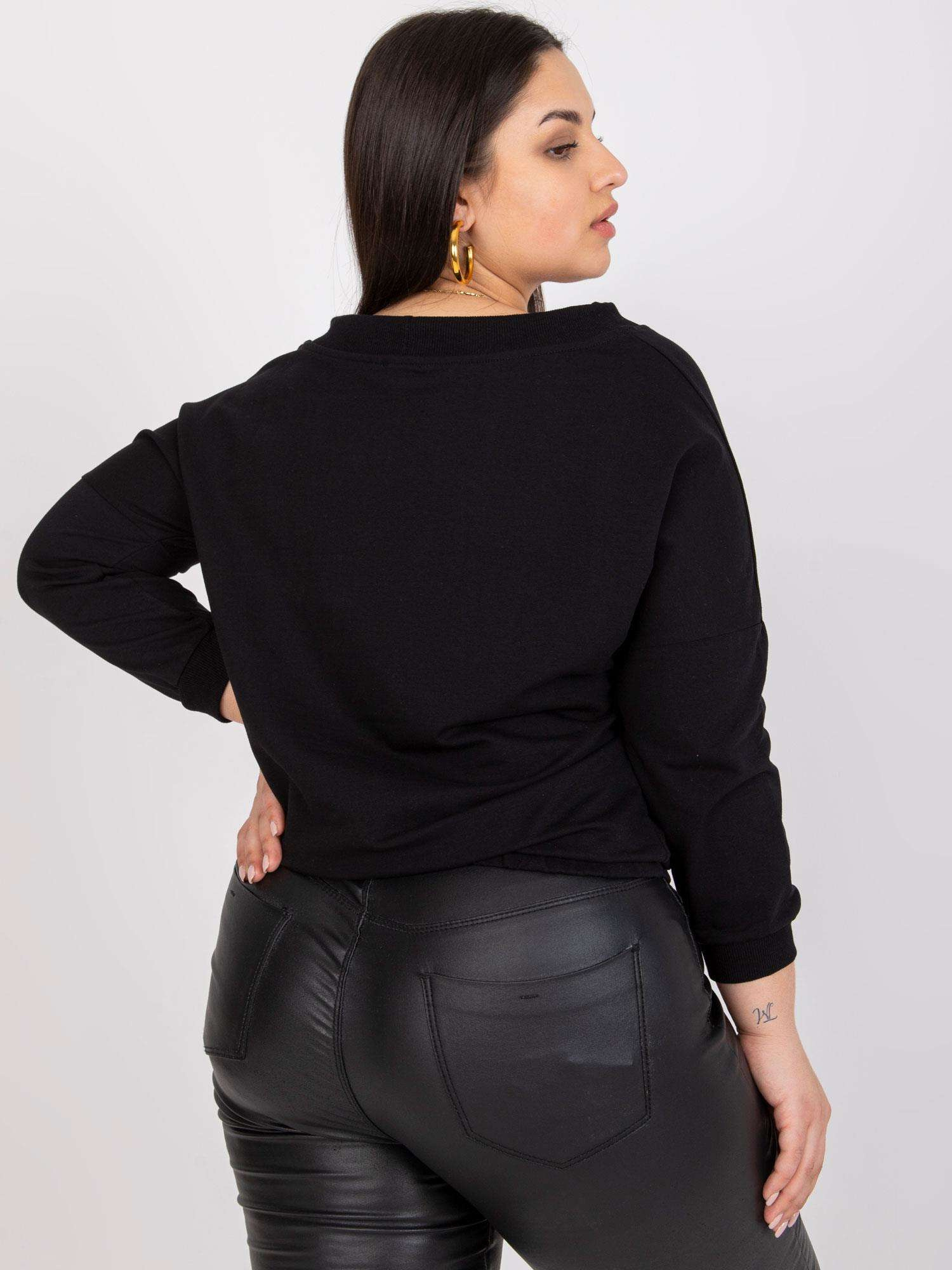 Czarna krótka dresowa bluza plus size Louna
