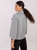 Szary piankowy płaszcz z kołnierzem RUE PARIS 