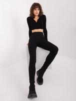 Hurt Czarne damskie legginsy basic z bawełny RUE PARIS