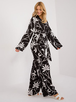 Hurt Czarno-biały dwuczęściowy komplet letni z nadrukiem