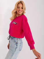 Hurt Fuksjowa krótka bluzka na co dzień z kieszonką