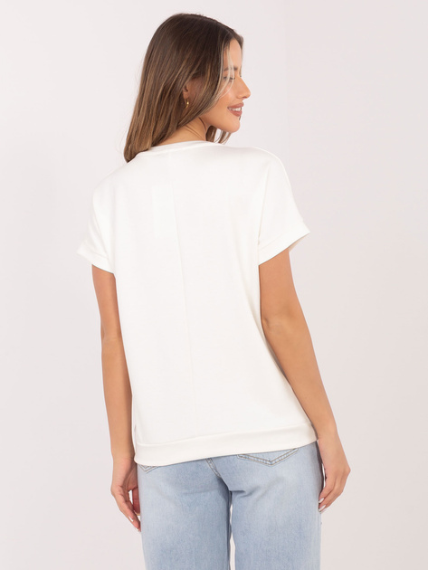 Ecru casualowa bluzka z miękkiego materiału