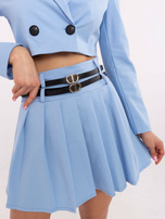 Hurtownia Jasnoniebieska mini spódnica z dwoma paskami