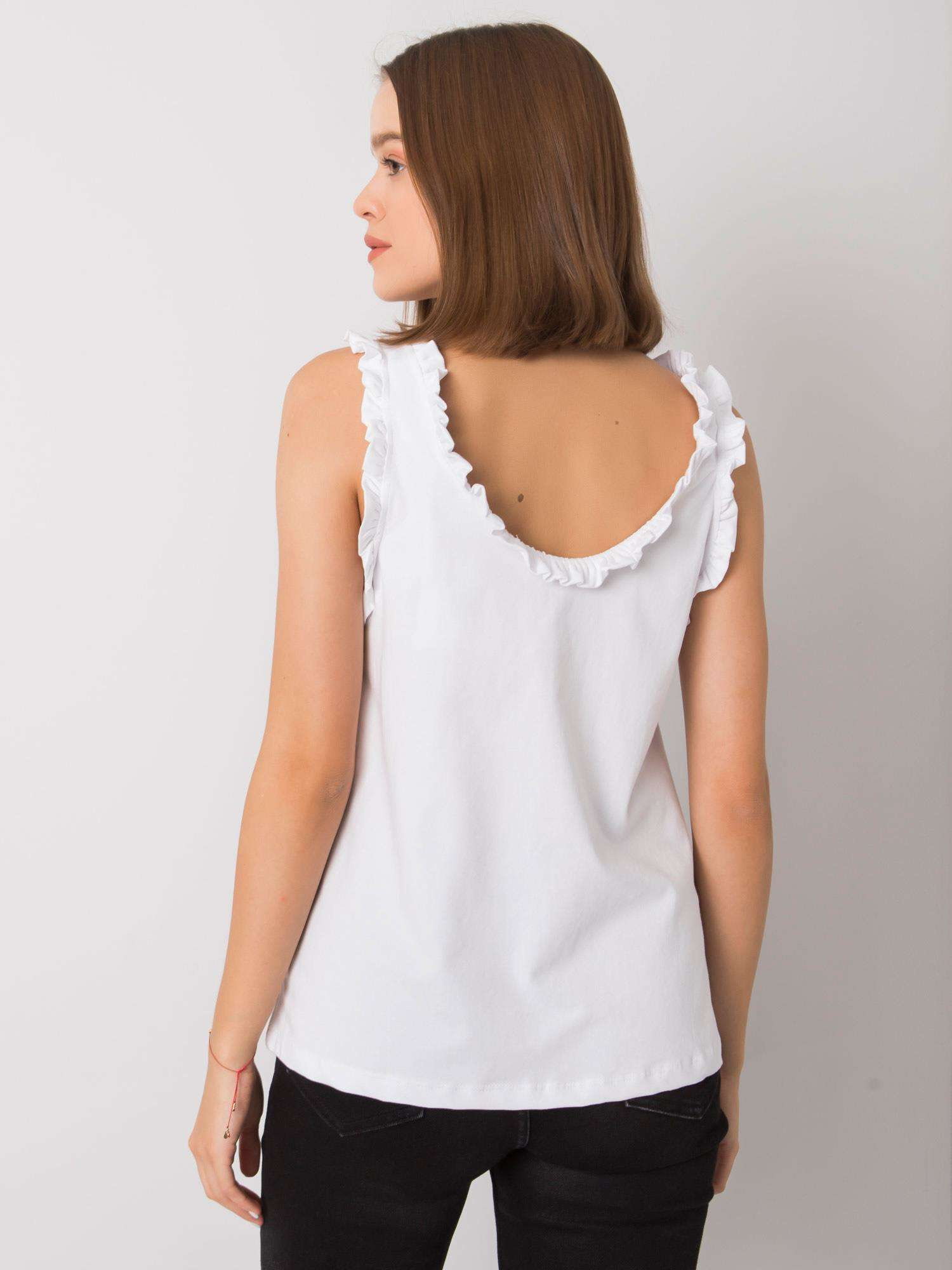 Sarai RUE PARIS white frills top