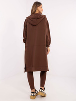 Hurt Brązowy dresowy komplet z legginsami i topem