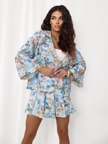 Jasnoniebieska jednorzędowa marynarka z printem