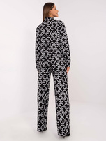 Hurt Czarny dwuczęściowy komplet damski we wzory