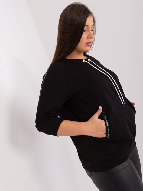 Hurt Czarna bluza damska plus size bez kaptura