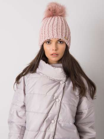 Helle rosa Damen Wintermütze.