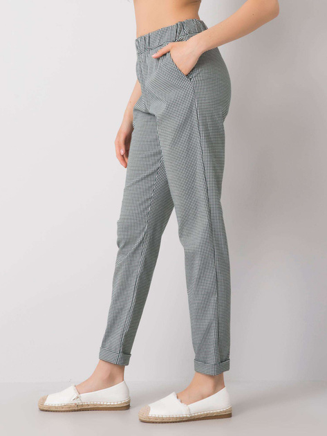 Czarno-zielone spodnie w kratkę Noreen