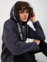 Hurt Grafitowa długa dresowa bluza rozpinana oversize 