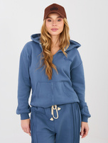 Brudnoniebieska bluza oversize z suwakiem NATURAL SIDE