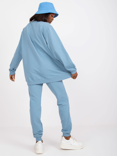 Brudnoniebieska dresowa bluza bez kaptura basic bawełniana