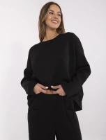 Czarny dwuczęściowy komplet ze spodniami 7/8