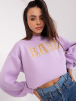 Hurt Jasnofioletowa bluza bez kaptura z bawełną 