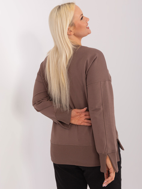 Hurt Brązowa dresowa bluza plus size z bawełny