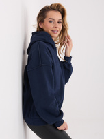 Granatowa damska bluza oversize z kapturem