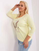 Hurt Jasnożółta bluzka plus size z okrągłym dekoltem