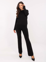 Czarny casualowy komplet z dzianiny 