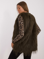 Hurtownia Khaki kamizelka futrzana zapinana na haftki