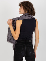 Hurtownia Ciemnoszary damski szal z nadrukiem