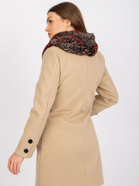 Beżowo-pomarańczowy komin z nadrukiem