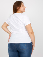Biały t-shirt plus size z nadrukiem 
