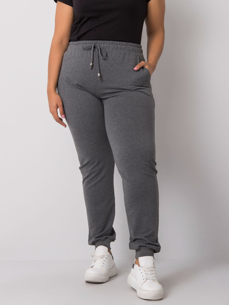 Ciemnoszare melanżowe spodnie dresowe plus size Beatriz