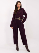 Ciemnofioletowa sztruksowa koszula od kompletu