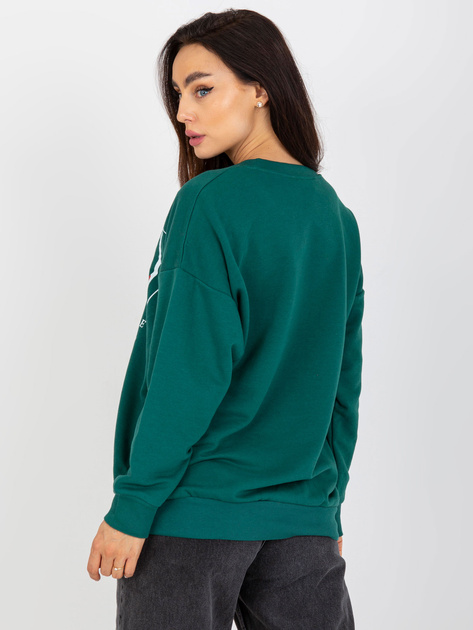 Hurtownia Ciemnozielona bluza z nadrukiem bez kaptura