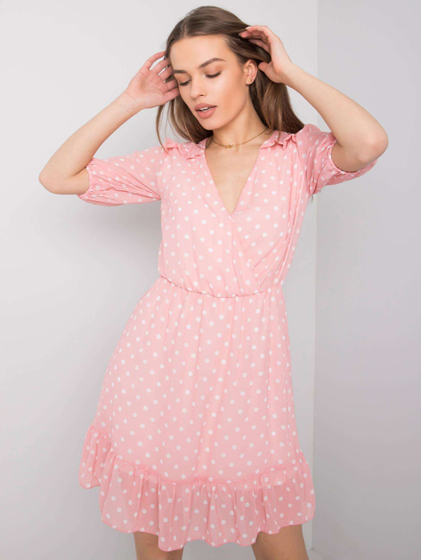 Różowa sukienka z falbaną Paloma SUBLEVEL