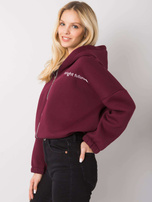 Bordowa bluza z haftem Michelle RUE PARIS