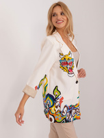 Hurt Kremowa marynarka z nadrukiem na plecach