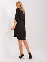 Hurt Czarna gładka sukienka na co dzień z dekoltem V