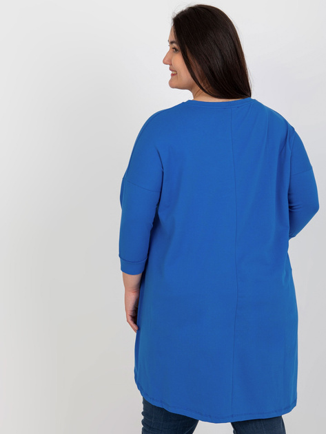 Hurt Ciemnoniebieska asymetryczna tunika plus size