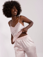 Hurt Jasnoróżowa trzyczęściowa piżama ze spodniami