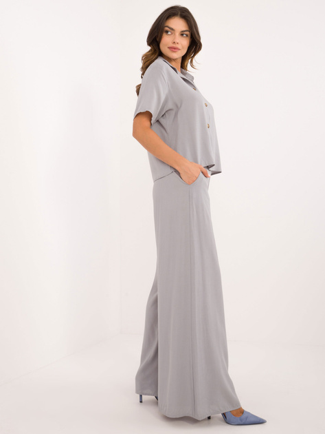 Hurtownia Szary damski komplet letni z krótką koszulą