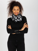 Hurtownia Biało-czarny damski komin we wzory    