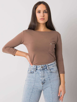 Braune Basic-Bluse mit Tasche Steffanie.