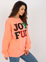 Hurt Fluo pomarańczowa bluza bez kaptura z napisem