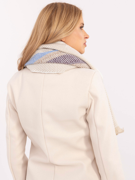 Hurtownia Beżowy zimowy szal damski z wiskozy