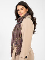 Ciemnofioletowa damska chusta z nadrukiem