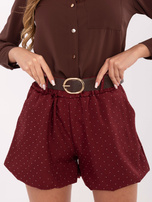 Bordowe eleganckie szorty z dżetami RUE PARIS