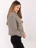 Szara kurtka boucle z kołnierzykiem SUBLEVEL