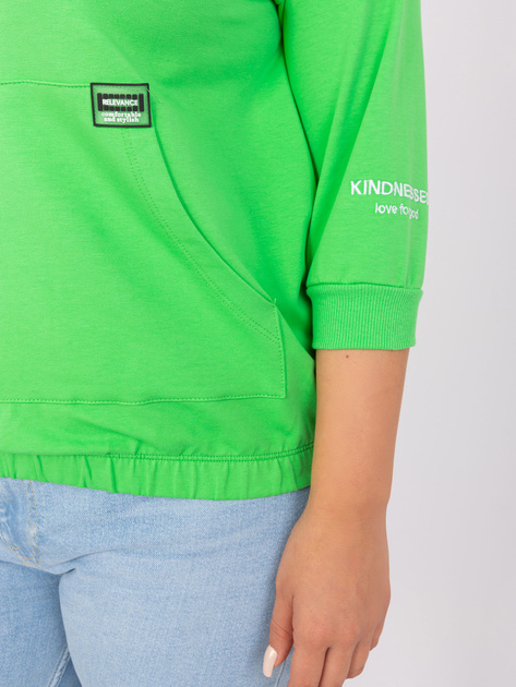 Hurtownia Jasnozielona damska bluzka plus size ze ściągaczem