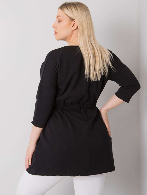 Czarna tunika plus size z wiązaniem Tulsa