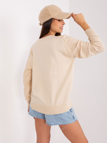 Hurt Jasnobeżowy damski sweter klasyczny z bawełną