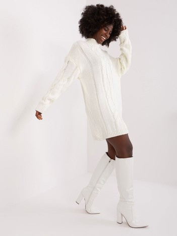 Hurt Ecru dzianinowa sukienka z domieszką wełny RUE PARIS